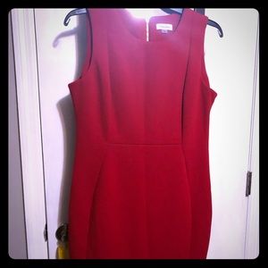 Calvin Klein red dress.
